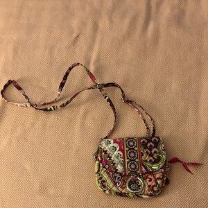 VERA BRADLEY  Pink and Green Paisley Quilted Crossbody